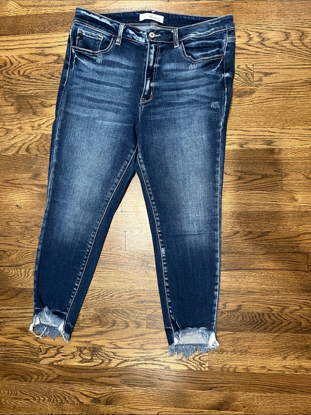 KanCan Dark Blue Distressed Ankle Skinny Jeans